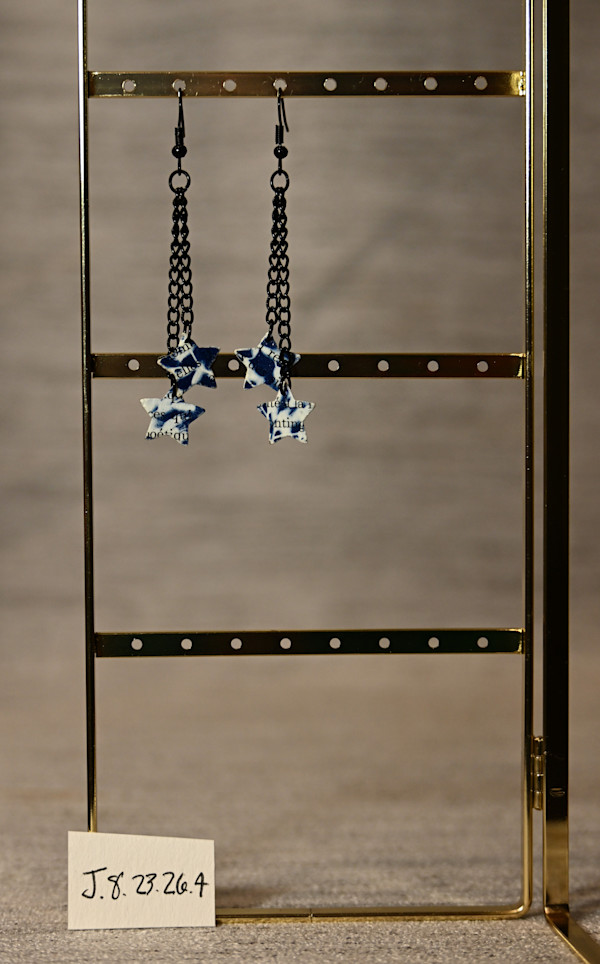 Double Black Chain Star Earrings by Emily Ruffner Hillhouse, Image 15.