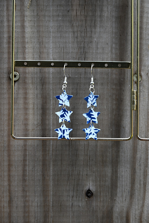 Silver Stacked Star Earrings by Emily Ruffner Hillhouse, Image 6.