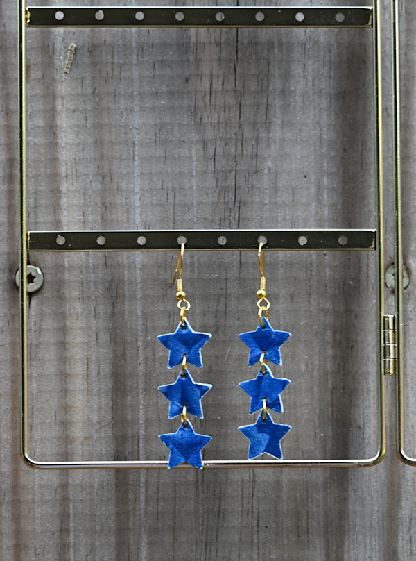 Gold Stacked Star Earrings by Emily Ruffner Hillhouse, Image 4.