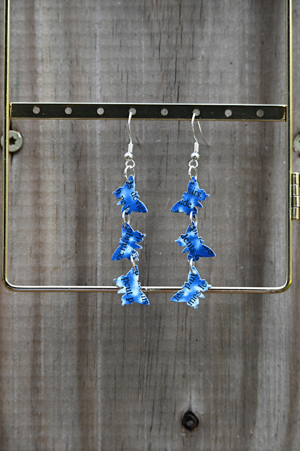 Silver Stacked Butterfly Earrings by Emily Ruffner Hillhouse, Image 9.