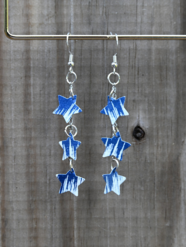 Silver Stacked Star Earrings by Emily Ruffner Hillhouse, Image 1.