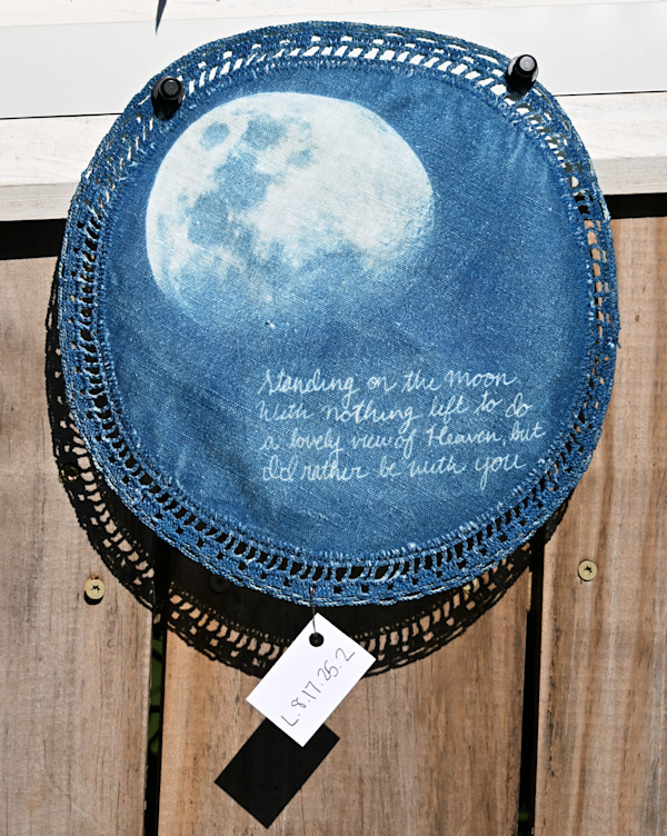 Standing on the Moon Round Linen by Emily Hillhouse