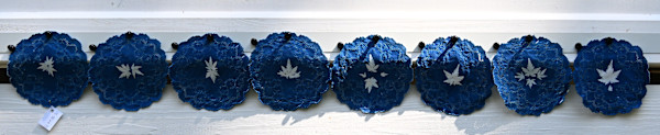 Linen Coasters with Japanese Maple Leaves by Emily Hillhouse