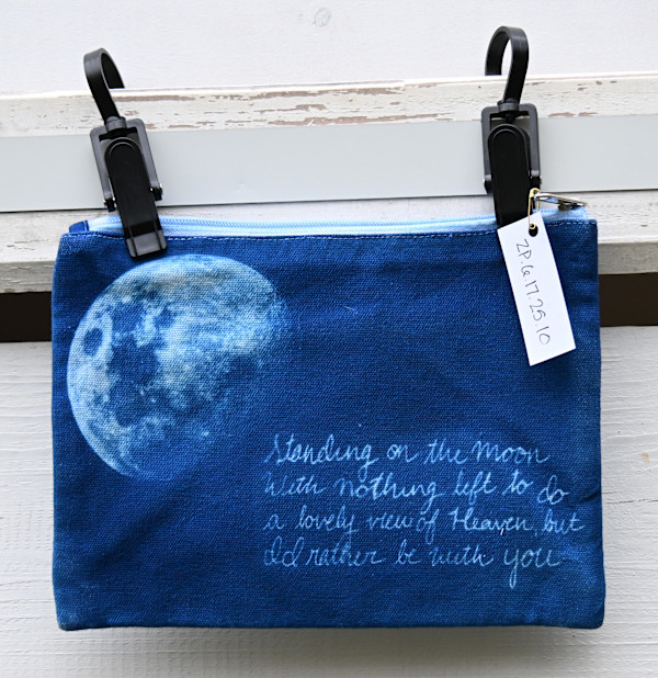Standing on the Moon Zipper Pouch by Emily Hillhouse