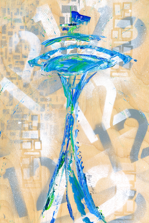Seahawks Space Needle Gray by Lisa Graff, Image 1.