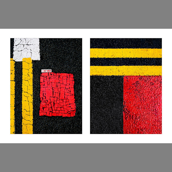 Street Lines #05: Red Squares and Yellow Lines by Susan Bowen, Image 1.