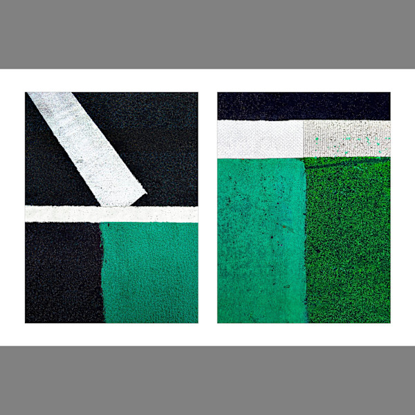Street Lines #09: Green Squares, White Lines by Susan Bowen, Image 1.