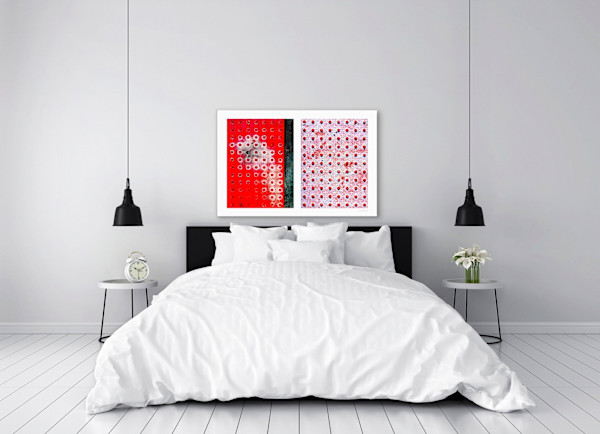 Seeing Red #07: Red Dots Abstract 1/15 by Susan Bowen