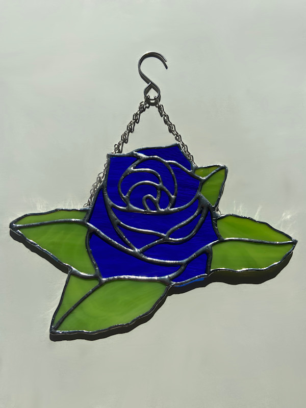 Waterglass Rose in Blue by Iman Hathaway