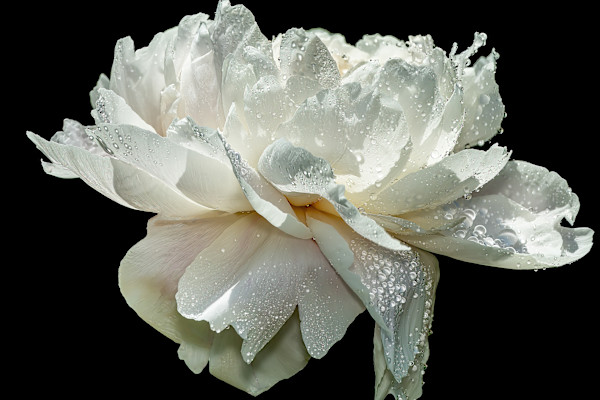 Peony On Black by Stephen Silverberg