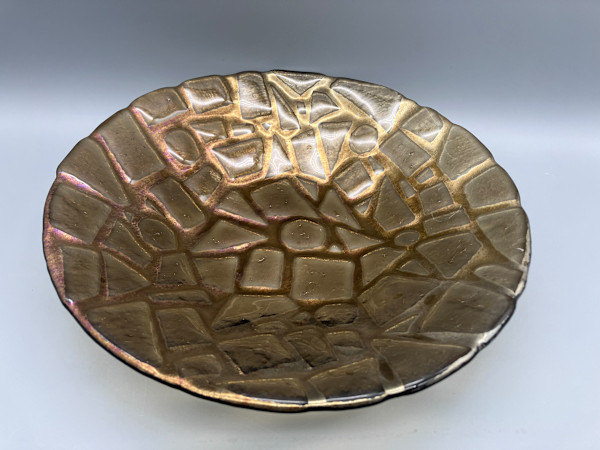 iridescent gold glass bowl by Helen Marie, Image 1.