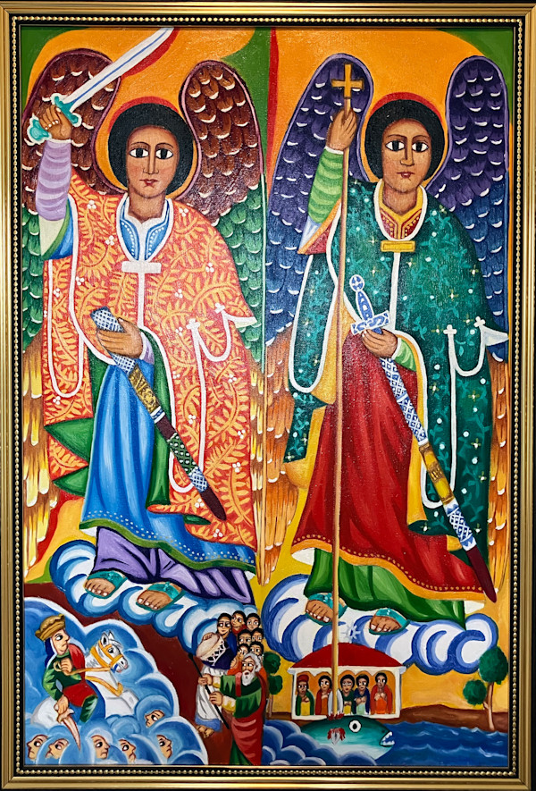 Archangel St. Michael & St. Raphael (Qidus Mikael & Rufael) by K. Haile Maskel