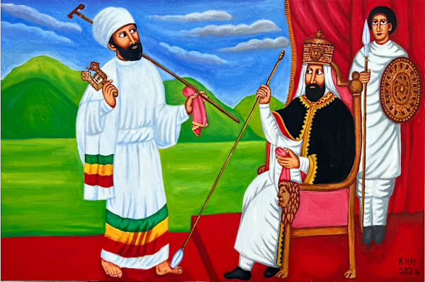 Saint Yared and King Gebre Meskel by K. Haile Maskel
