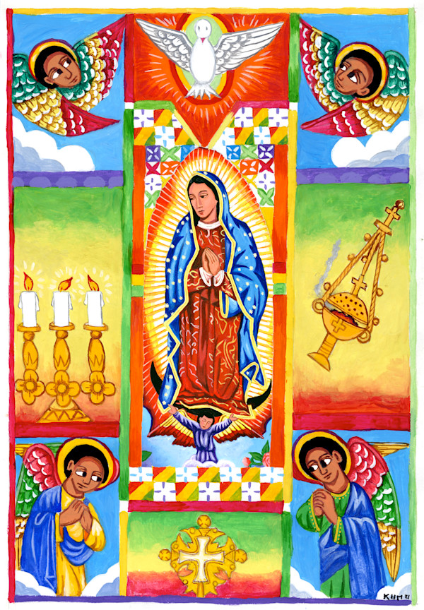 St. Mary of Guadalupe – Cross-Cultural Icon in Ethiopian Style by K. Haile Maskel