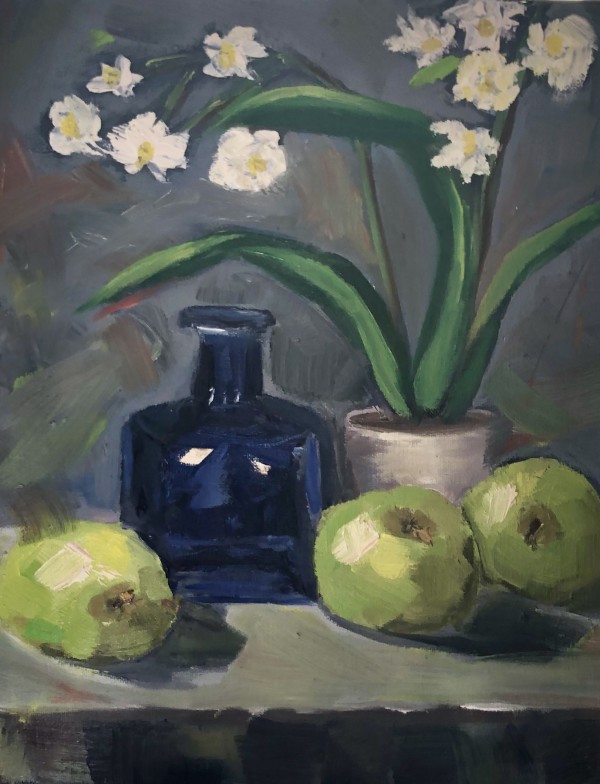 Green Apples And  Cobalt by Diane K. Hewitt