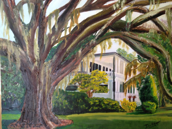 Southern Home With Tree by Diane K. Hewitt