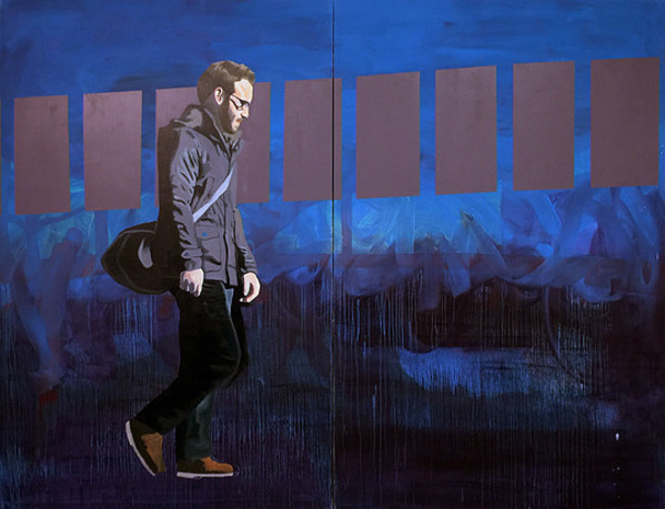 Walking Man (Diptych) by Mathew Tucker