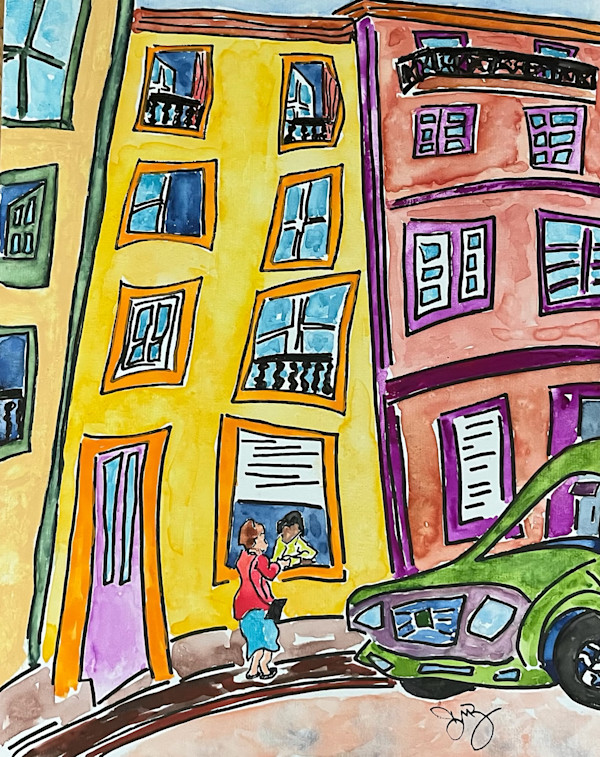 Streetside Conversation by Don Barnett