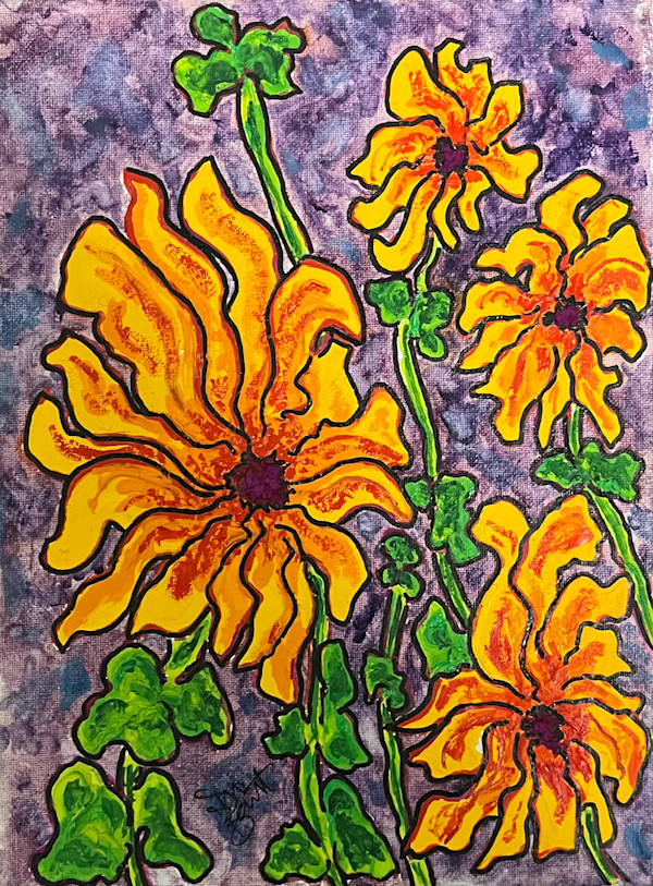 Sunflowers on Purple by Don Barnett
