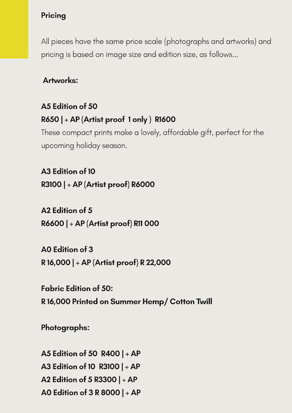 Price List by Danielle-Raye  Bischoff