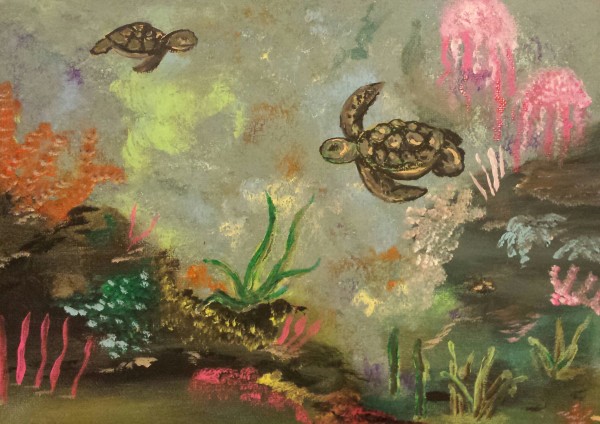 Jellyfish & Sea Turtles by Lora Wood