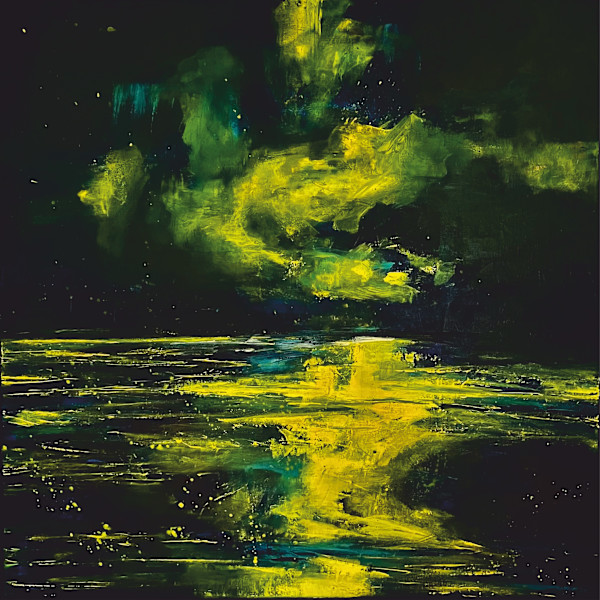 Elements of nature 9  acrylic on canvas, 100 cm x 100 cm x 1,8 cm by Elvira Heimann