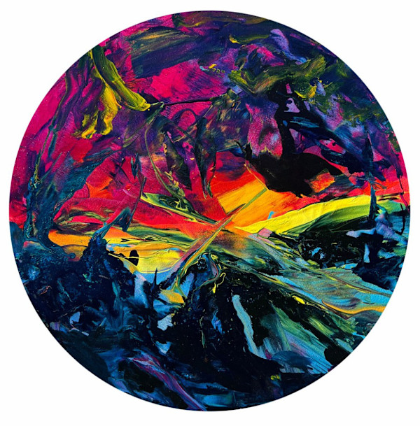 Round 6  acrylic on canvas, 60 cm by Elvira Heimann