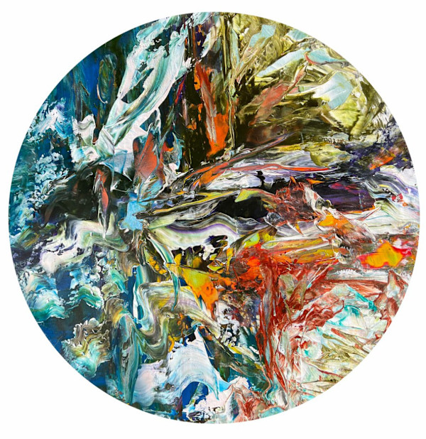 Round Nr. 8  acrylic on canvas, 90 cm by Elvira Heimann