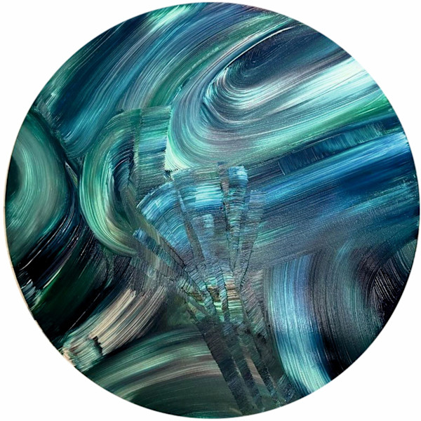 Round No 16  acrylic on canvas, 90cm by Elvira Heimann