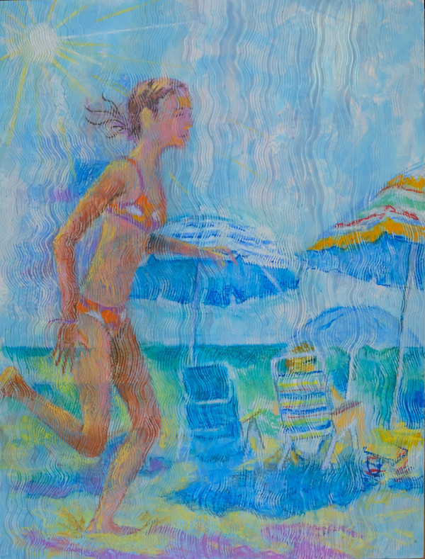 Running Girl, Long Beach Island by Wendy Born