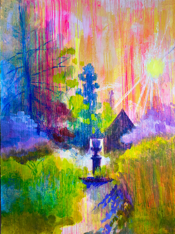 Van Vleck Fountain, Summer Sun by Wendy Born