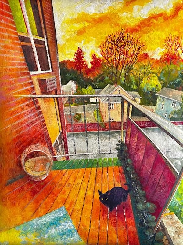 Balcony Cat by Wendy Born
