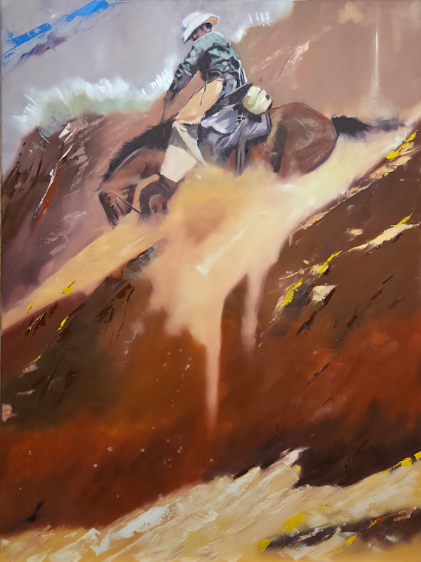 Cowboy on sand hill by Matthew Jacobson, Image 1.