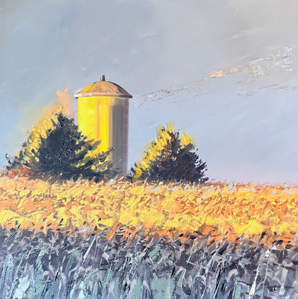 Silo with 2 trees by Matthew Jacobson