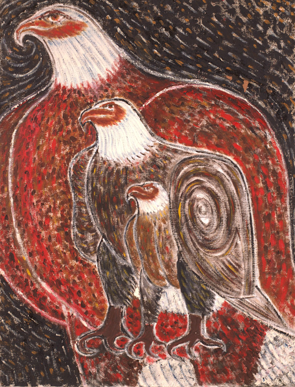 Receding Eagles by Aditya Prakash (1924-2008)
