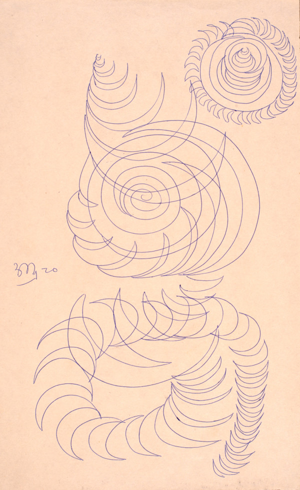 Rigid Spiral Sketches by Aditya Prakash (1924-2008)