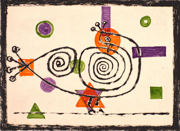 Spiral Bird with Abstract Shapes by Aditya Prakash