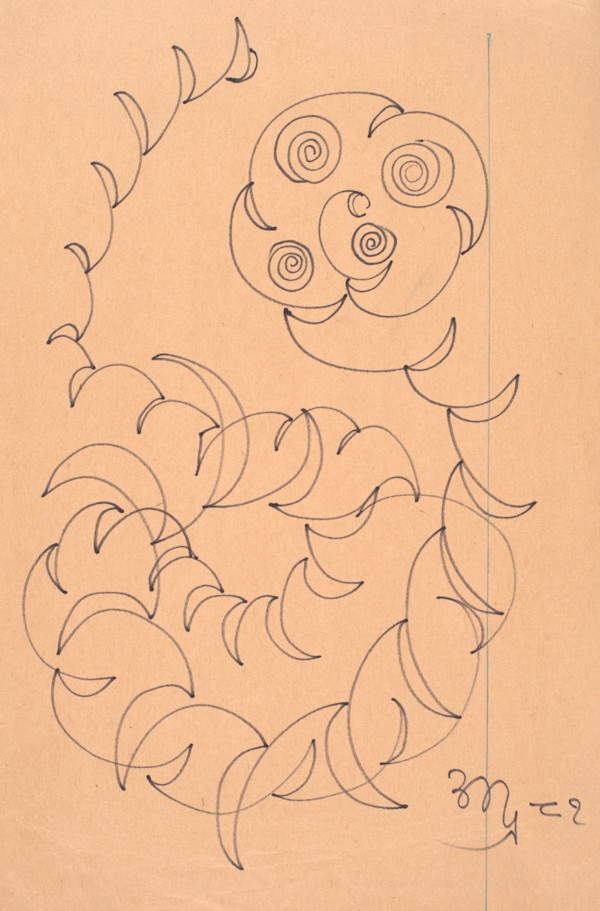 Continuous Line Spiral by Aditya Prakash (1924-2008)
