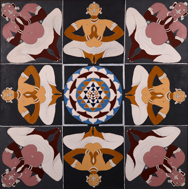 Seated Figures Mandala by Aditya Prakash (1924-2008)