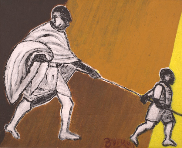 Gandhi Marching with Child by Aditya Prakash (1924-2008)