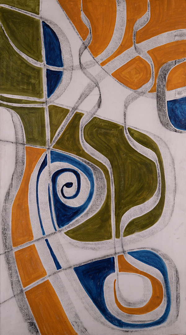 Gray Arches with Green and Yellow Sections by Aditya Prakash (1924-2008)