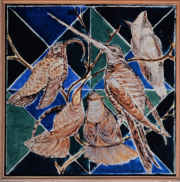 Birds and Squares by Aditya Prakash (1924-2008)