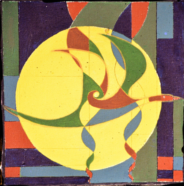 Flying Bird, a Circle, and Modulor Spirals by Aditya Prakash (1924-2008)