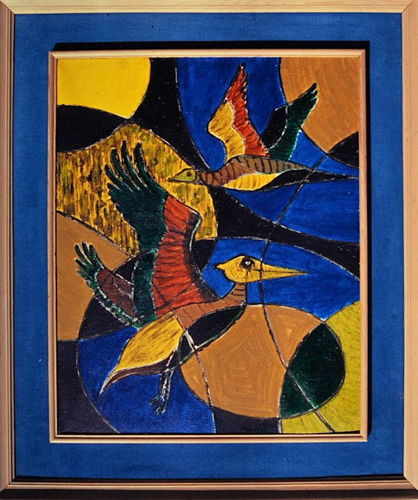 Birds and Curves by Aditya Prakash (1924-2008)
