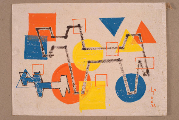 Abstract Rigid Structure with Shapes by Aditya Prakash (1924-2008)