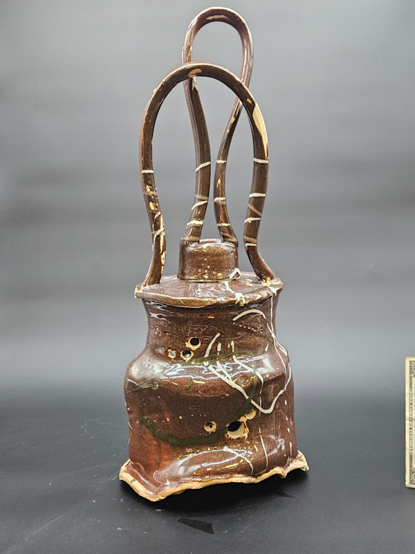 Life Vessels: Clay Bag Series - White Circles by JOHN H GOOD