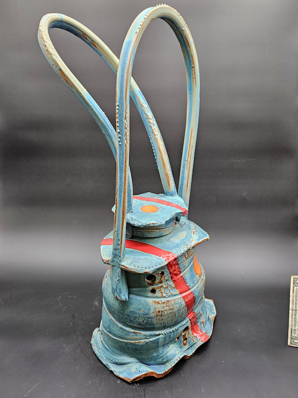 Life Vessels: Clay Bag Series -  Red Stripe by JOHN H GOOD, Image 1.