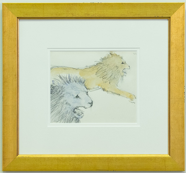 Reclining Lions by Walter Stein