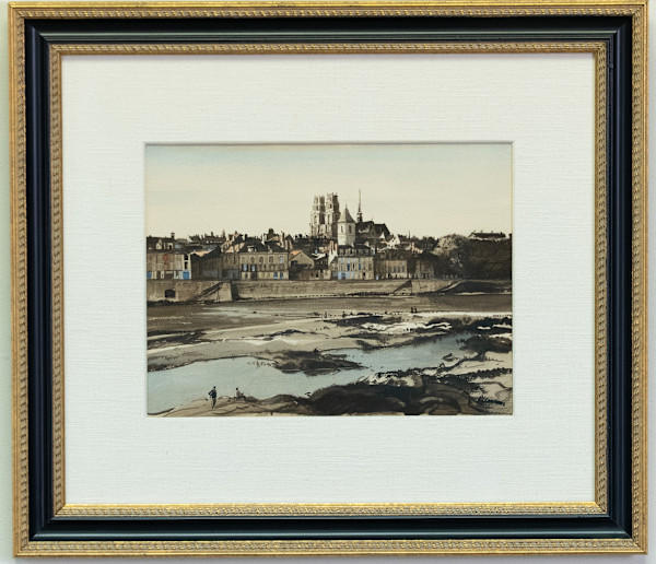 Village with Fishermen by Ogden M. Pleissner