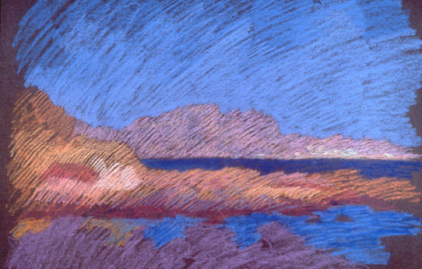 Wine Deep Sea, Rhodes, 1995, pastel, 19x25". by Michael Newberry